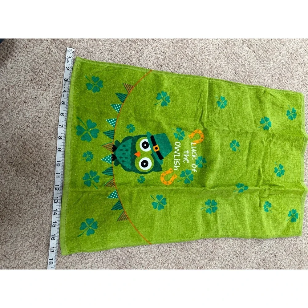 St Patrick's day hand towel owl